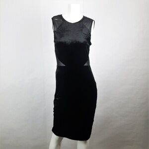 French Connection Black Viven Velvet Body-Con Dress NWT Size 6